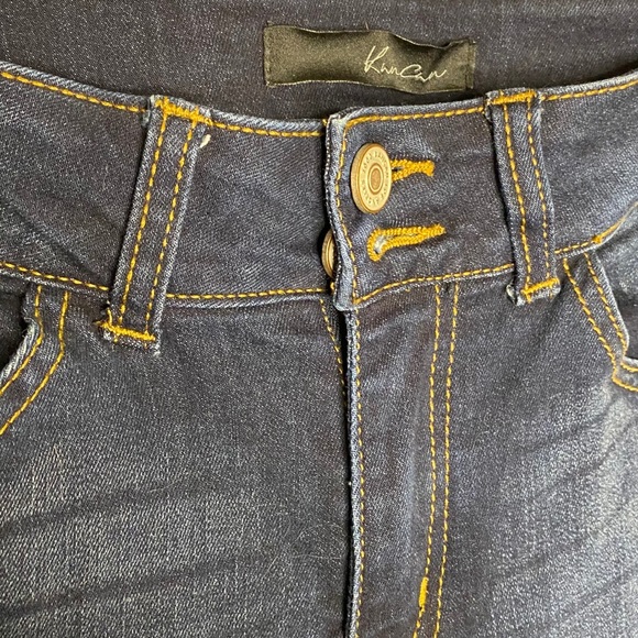 Kancan Double Button Dark Wash Skinny Jeans - Picture 5 of 5